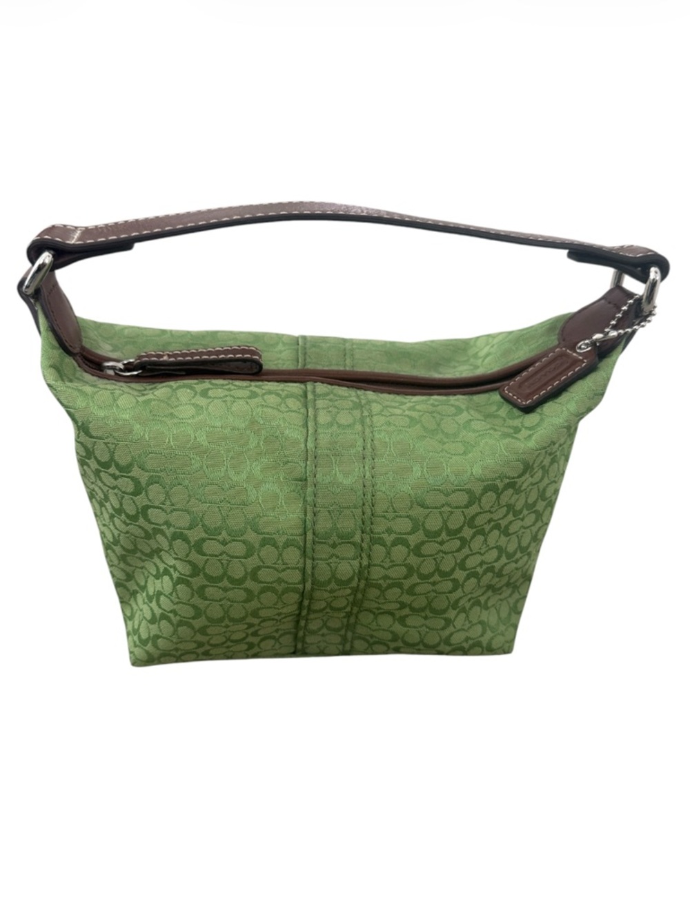 Coach Vintage Y2K Signature Soho Lime Canvas Brown Leather Mini Hobo Handbag - Picture 5 of 5